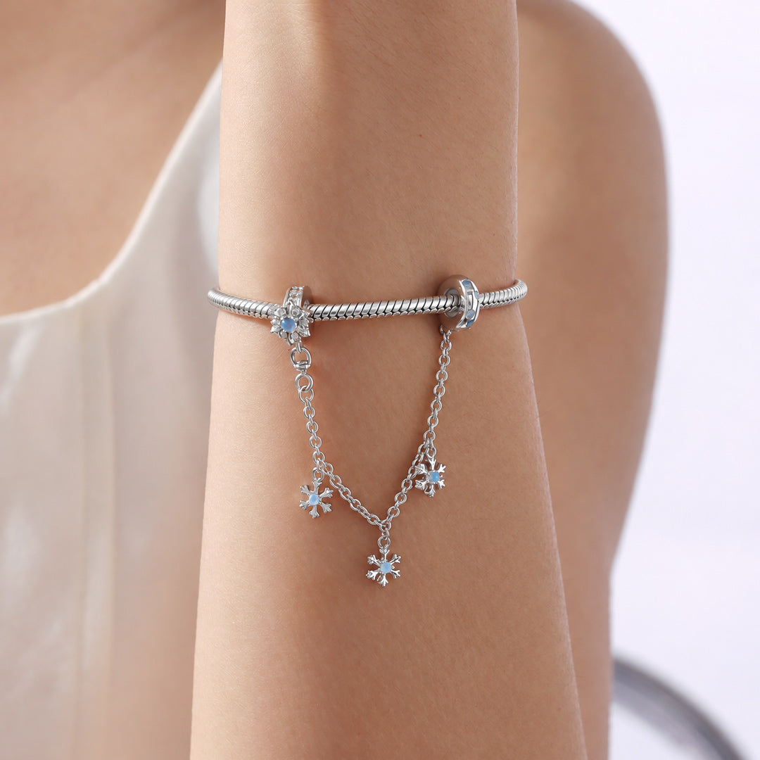 Gnoce Snowflake Pattern Safety Chain Charm_2