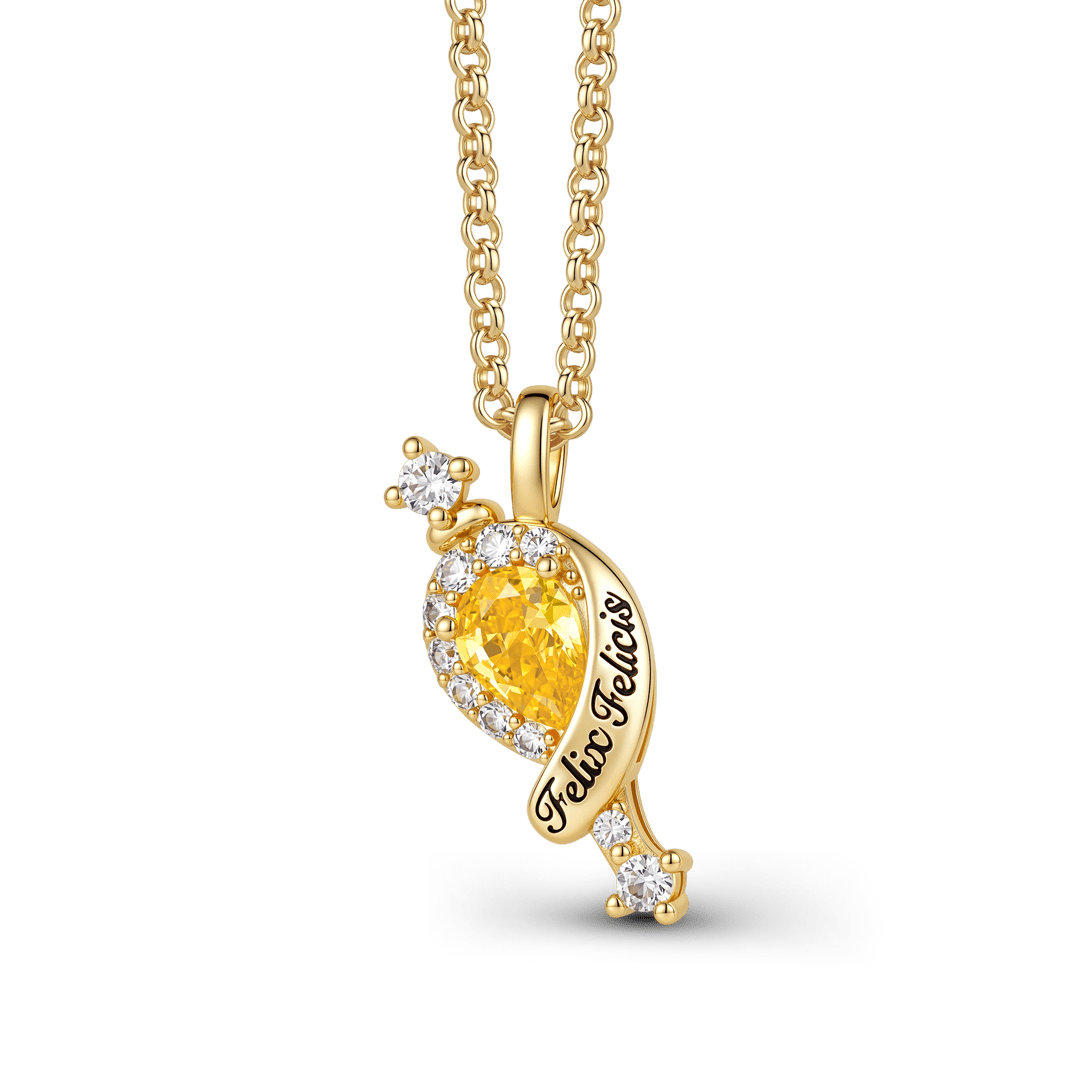 Gnoce Harry Potter Gold‑Tone Felix Felicis Potion Bottle Necklace_1