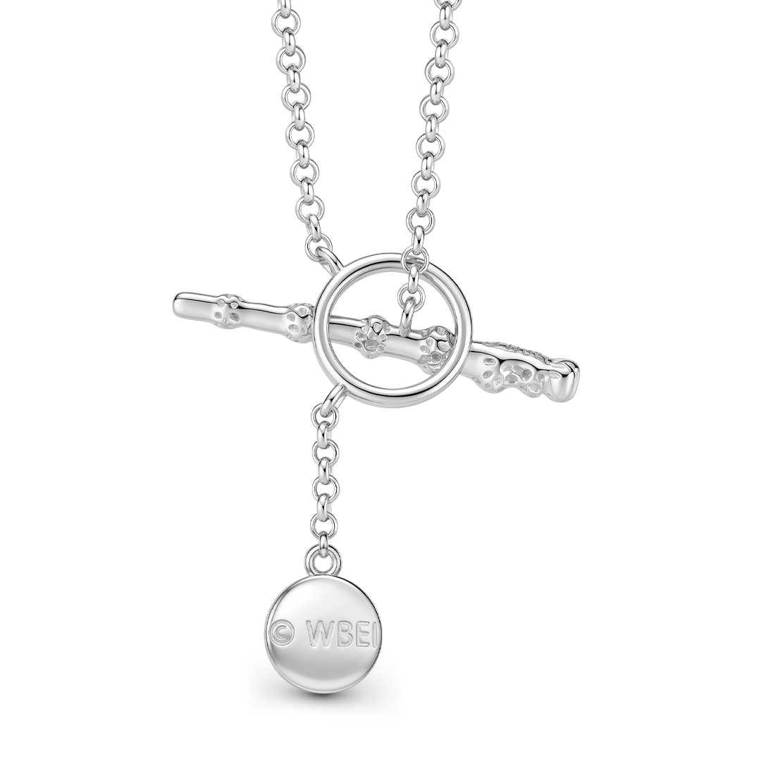 Gnoce Harry Potter Elder Wand Toggle Clasp Silver‑Tone Necklace_4