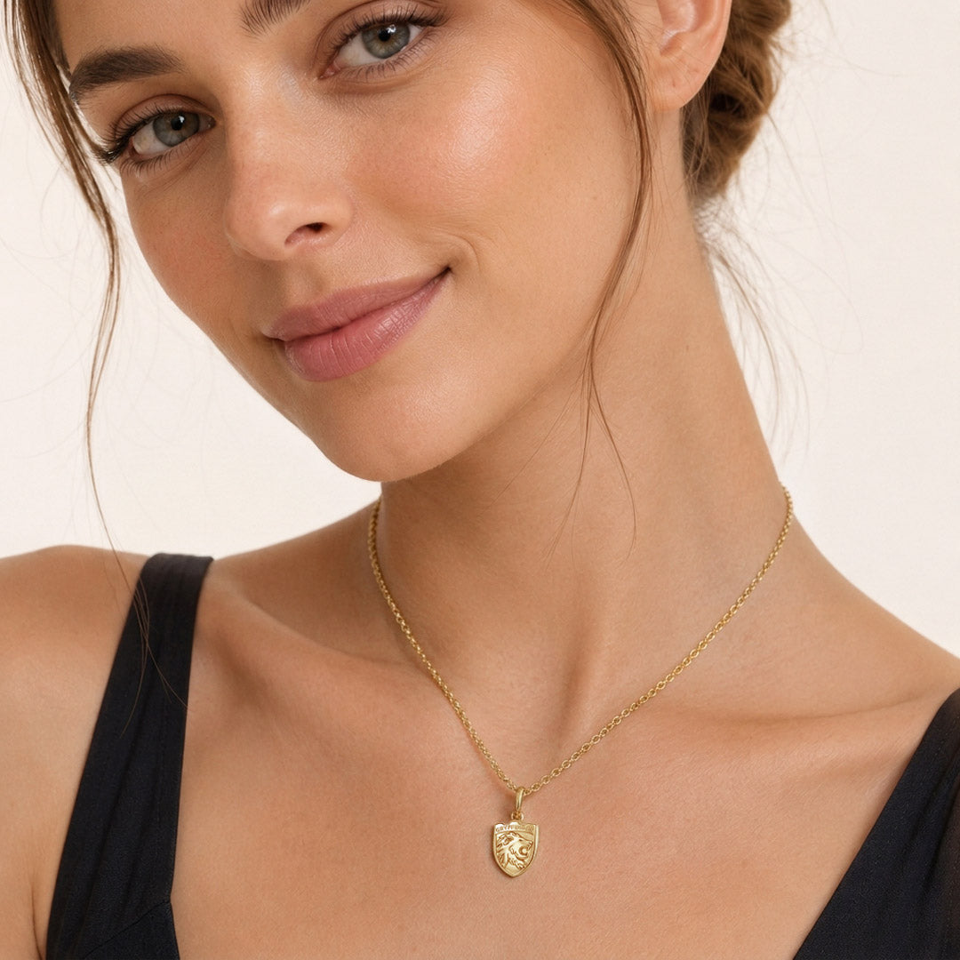 Gnoce Harry Potter Gryffindor House Crest Lion Gold‑Tone Pendant Necklace_3