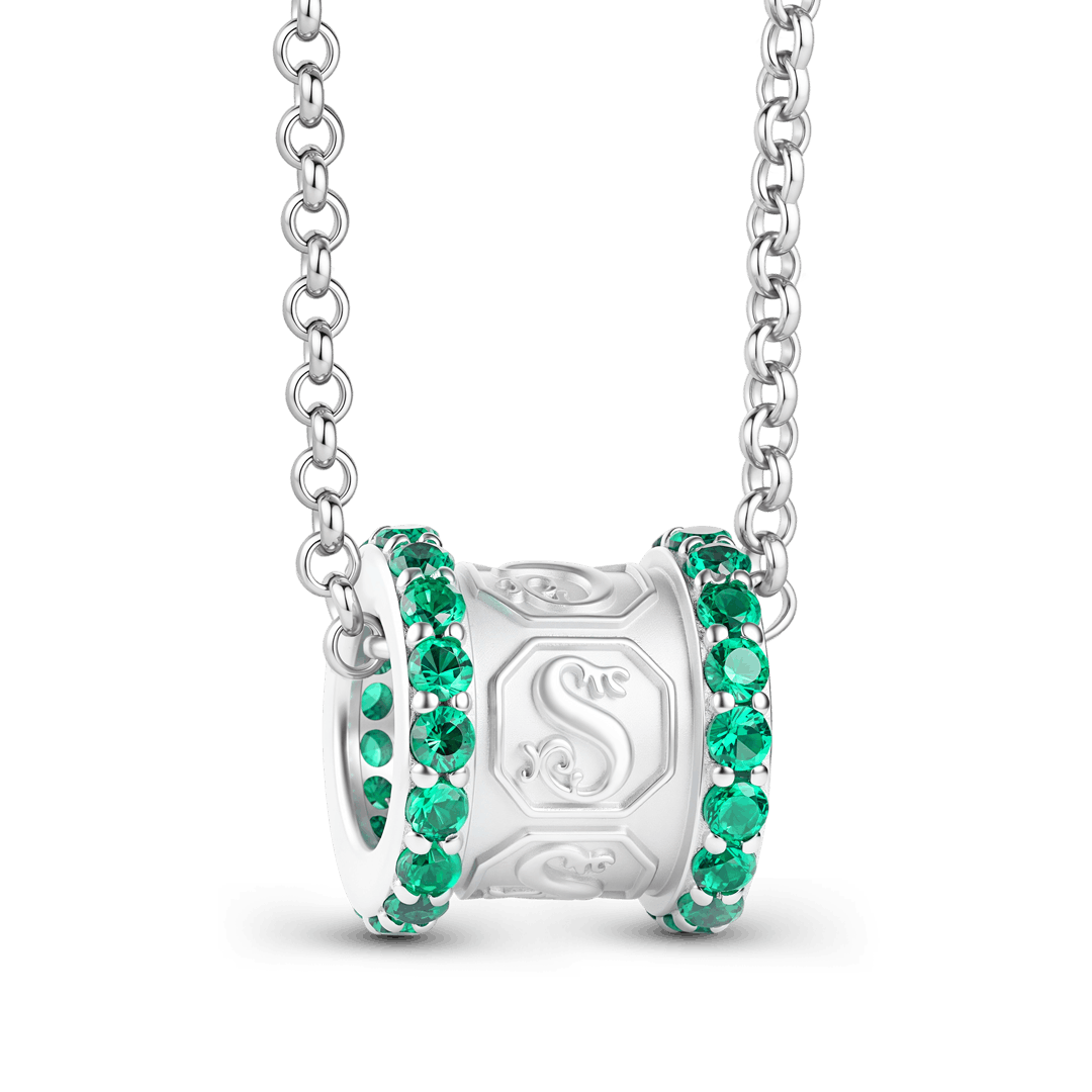Gnoce Harry Potter Slytherin House Locket Barrel Necklace_1