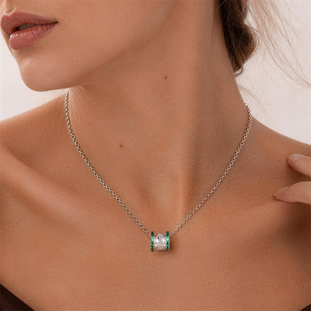 Gnoce Harry Potter Slytherin House Locket Barrel Necklace_2