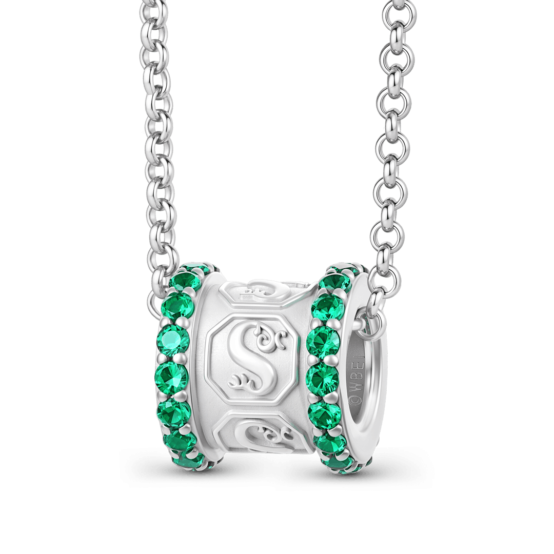 Gnoce Harry Potter Slytherin House Locket Barrel Necklace_4