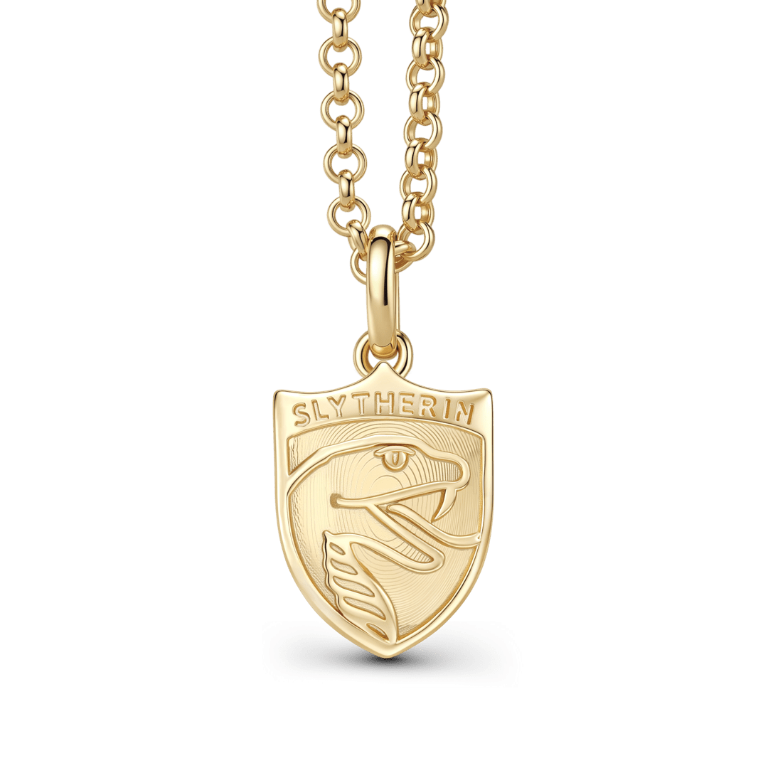 Gnoce Harry Potter Slytherin House Crest Serpent Gold‑Tone Pendant Necklace_1