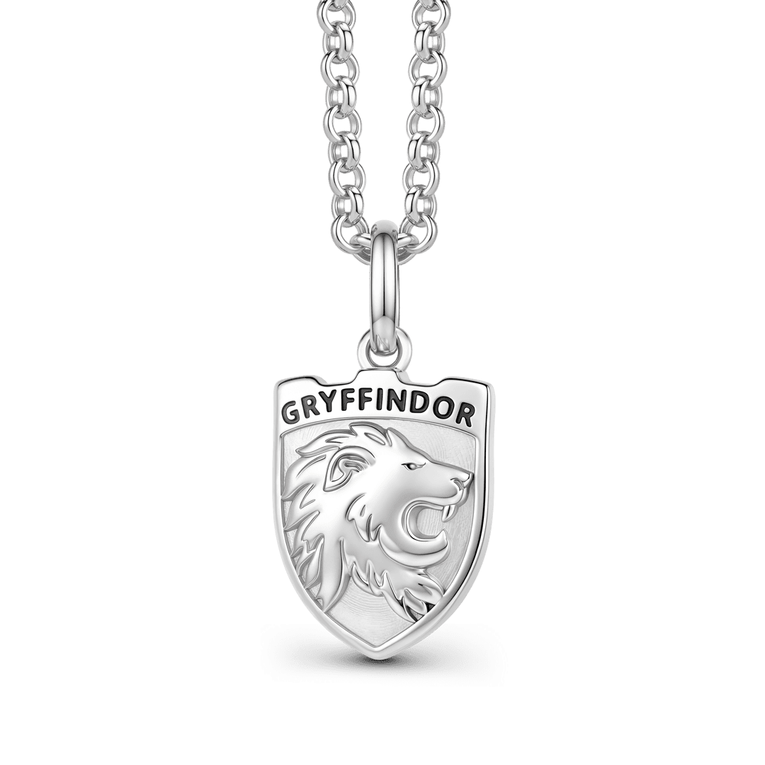 Gnoce Harry Potter Gryffindor House Crest Lion Silver-Tone Pendant Necklace_1