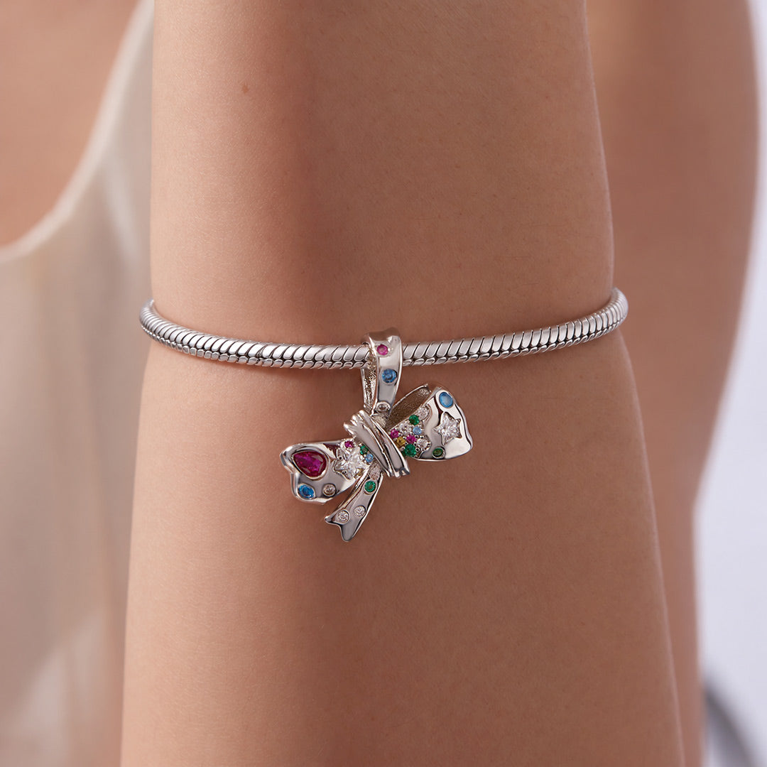 Gnoce Colorful Bow Pattern Bead Charm_2