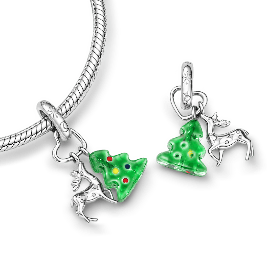 Gnoce Reindeer & Christmas Tree Pattern Dangle Charm_6