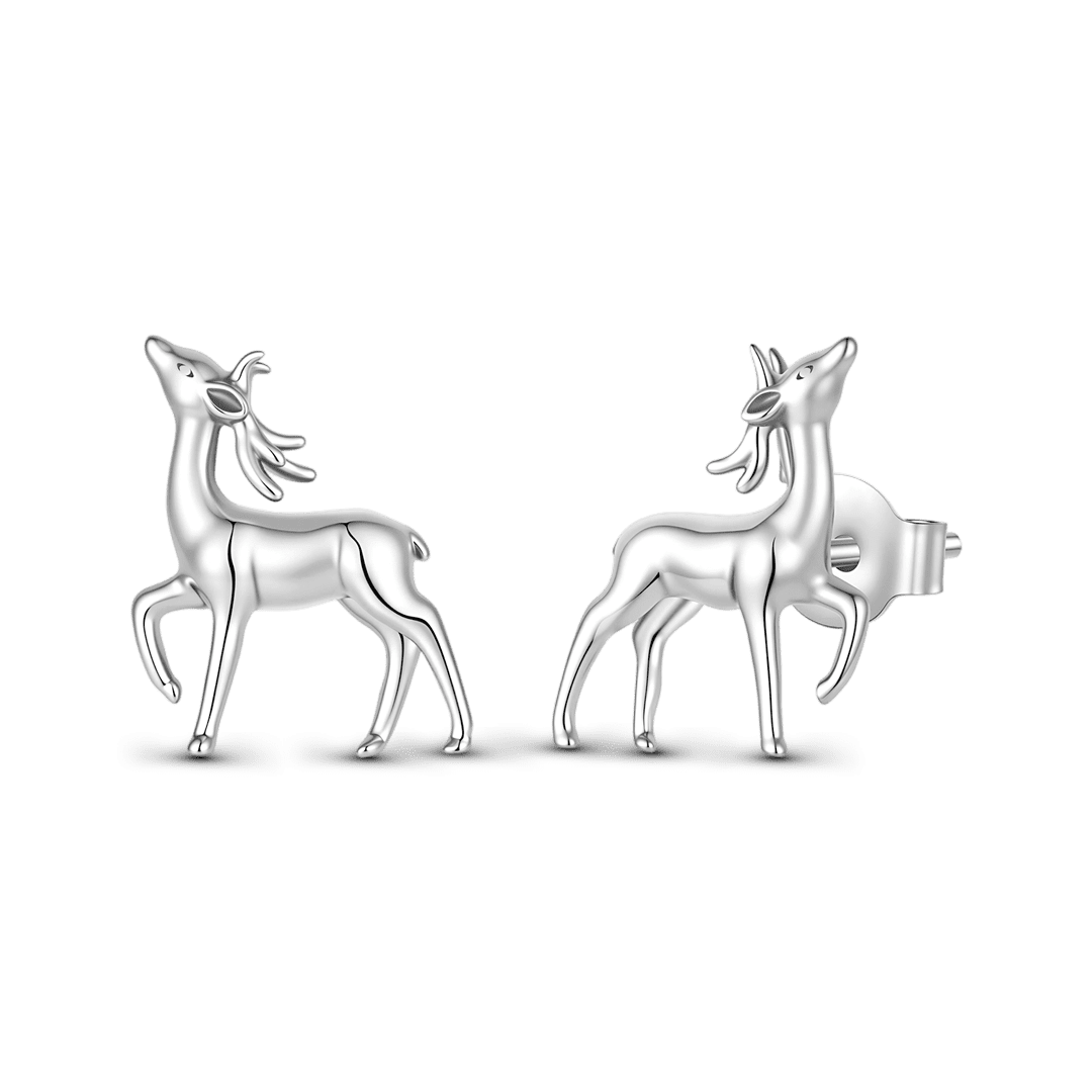Gnoce Reindeer Pattern Stud Earrings_1