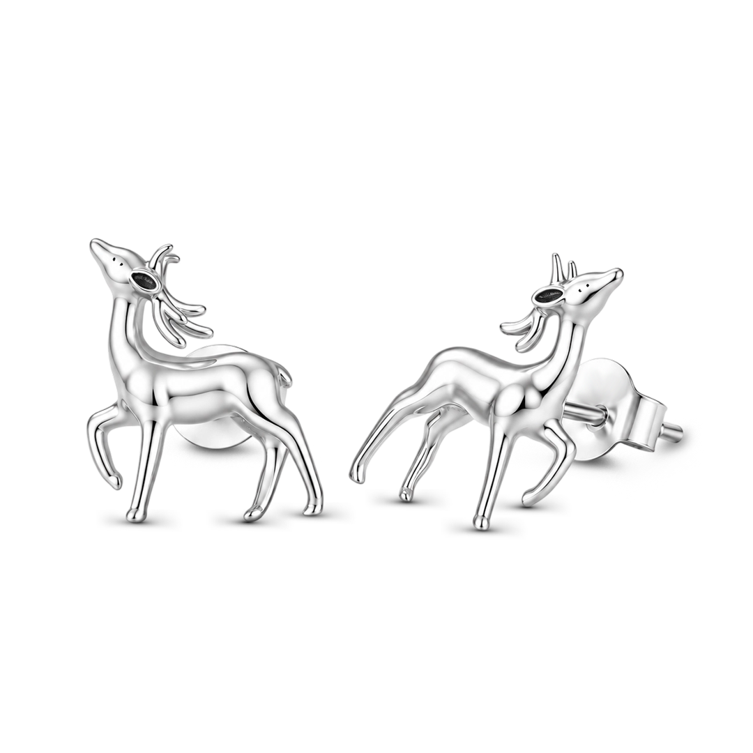 Gnoce Reindeer Pattern Stud Earrings_4