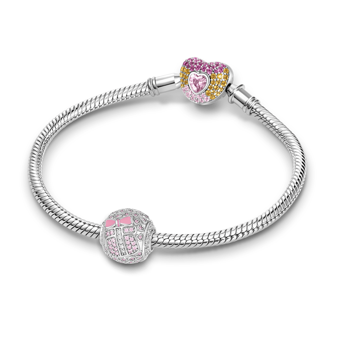 Gnoce Pink Christmas Series Bead Platinum-plated Silver Blend_3