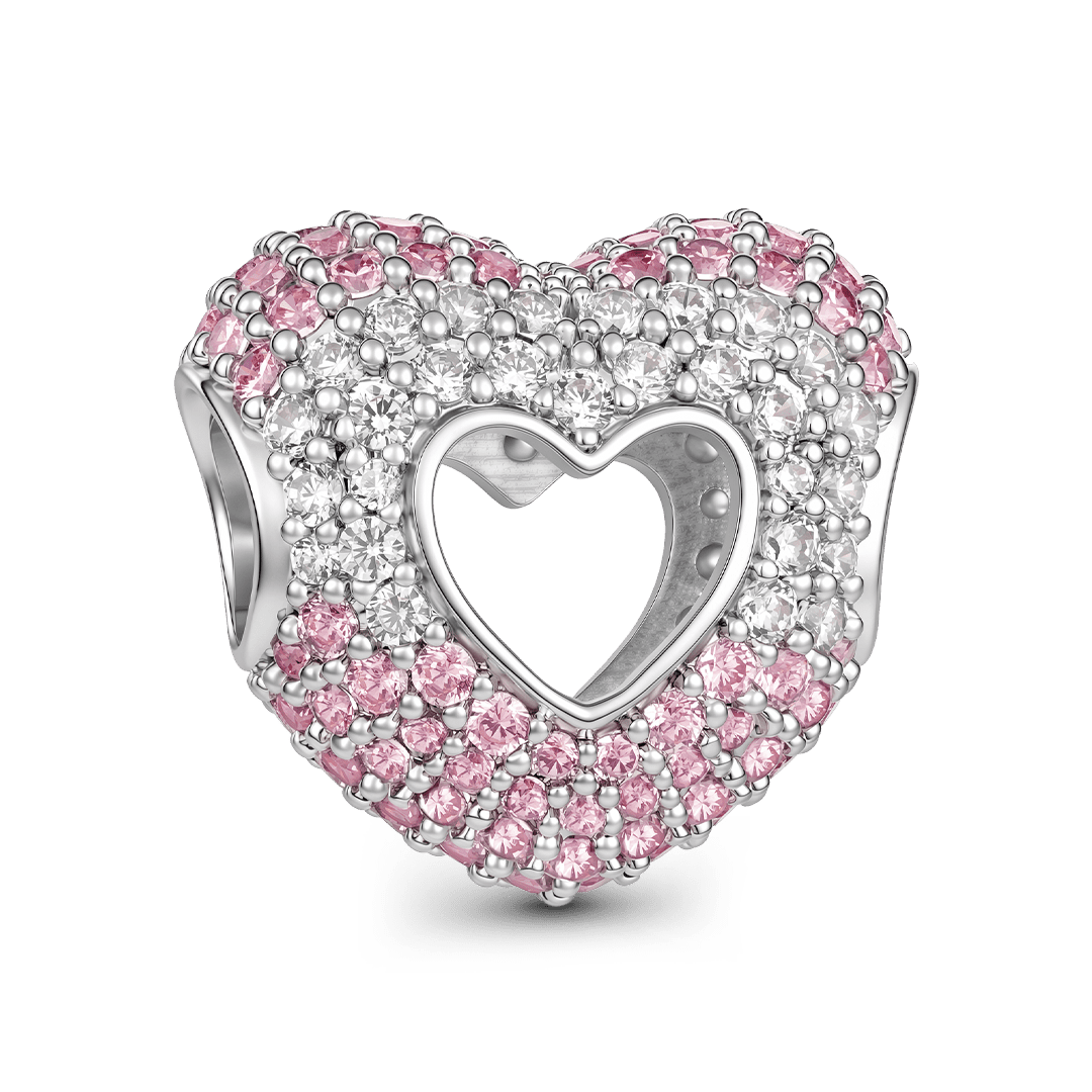 Gnoce Pink Christmas Series Heart Bead Platinum-plated Silver Blend_5