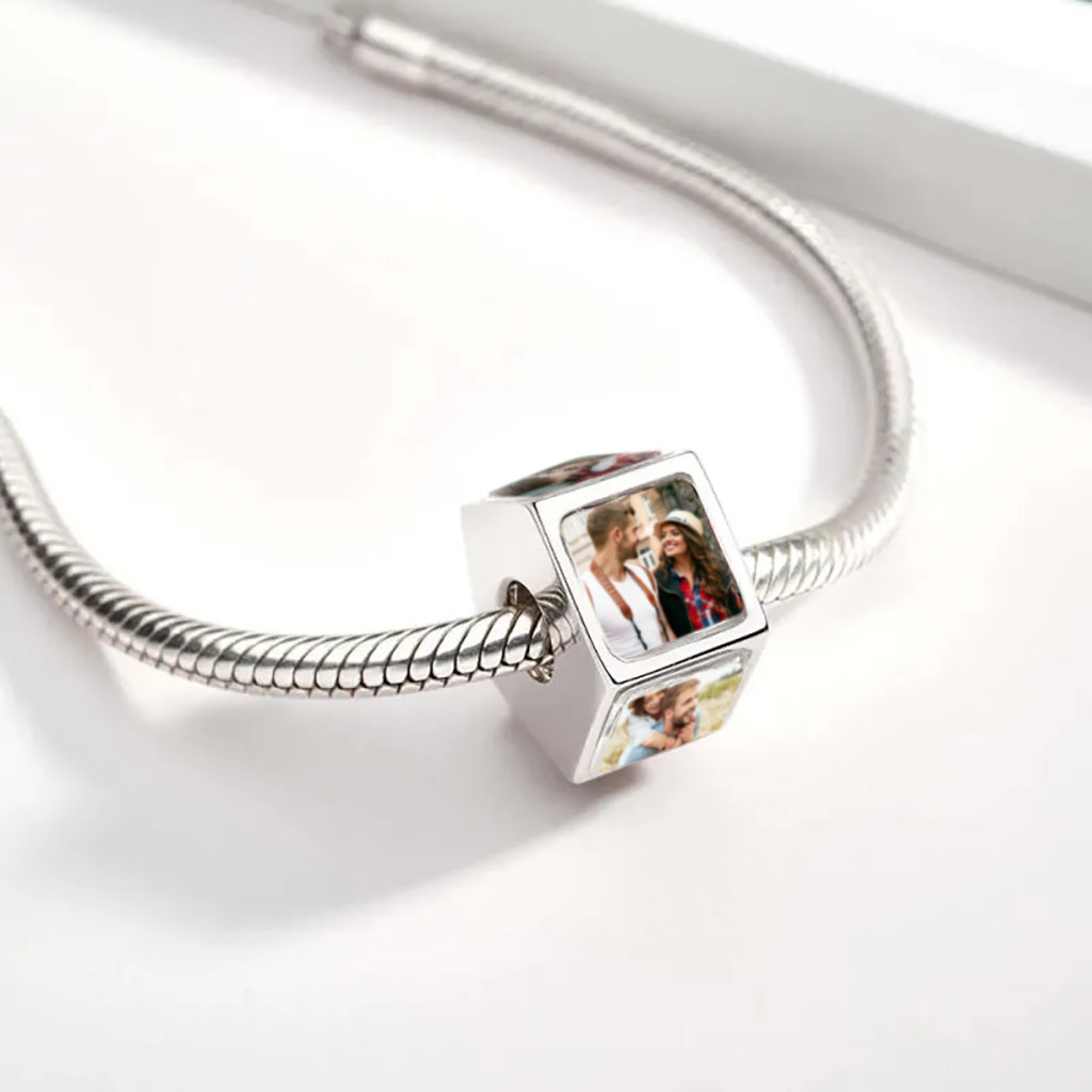 Gnoce Multi-sided Photo Custom Charm Bead Platinum-plated Silver Blend_4
