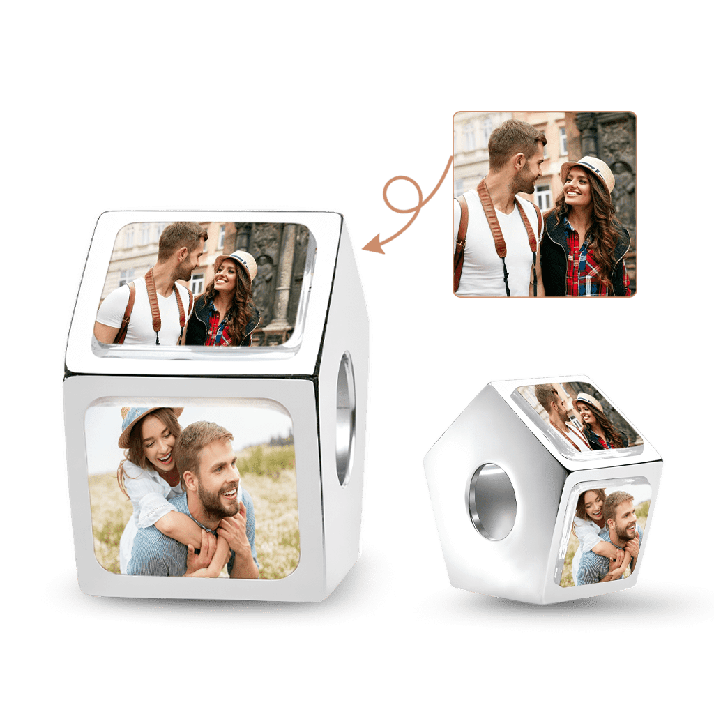 Gnoce Multi-sided Photo Custom Charm Bead Platinum-plated Silver Blend_1