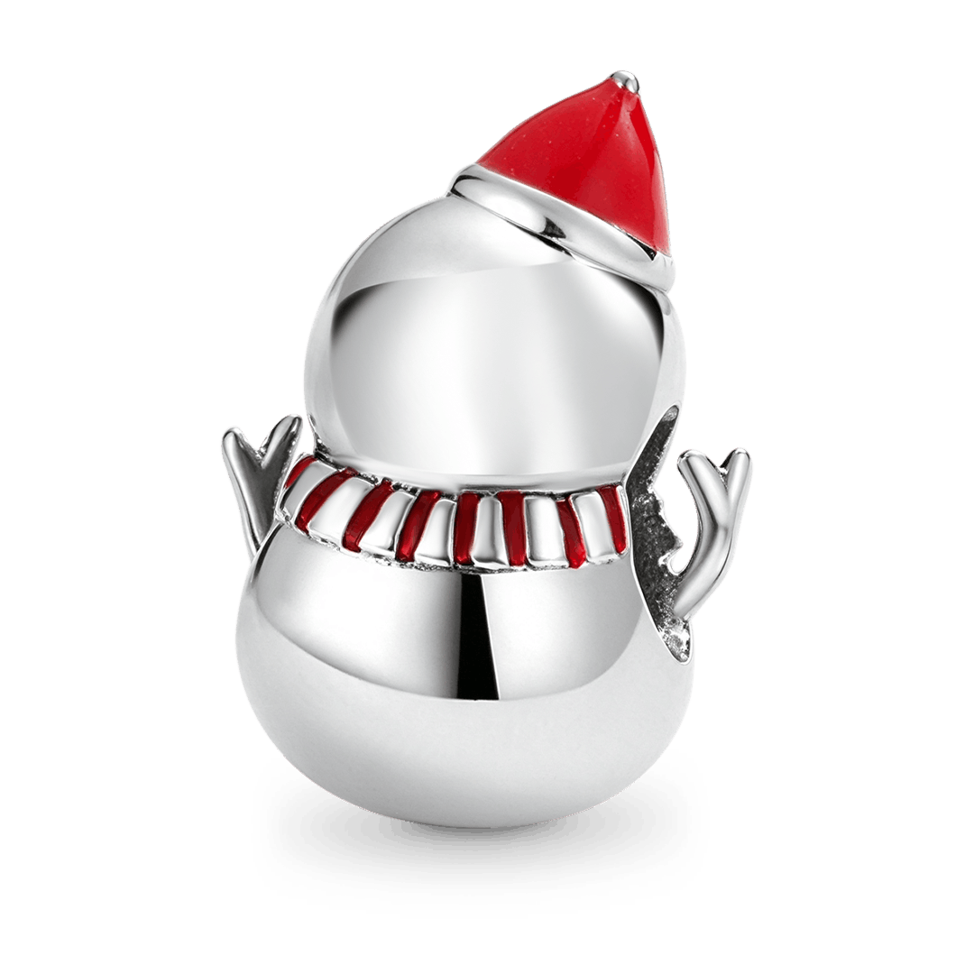 Cute Snowman Charm Bead 925 Sterling Silver_6