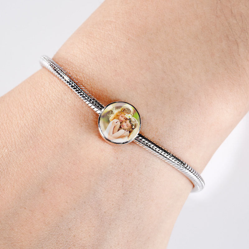 Gnoce "Only for You " Elegant Round Shape Engravable Personalized 925 Sterling Silver Simple Charm_3