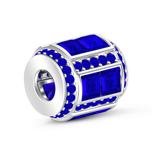 Gnoce September Dark Blue Birthstone Charm Platinum-plated Silver Blend_2