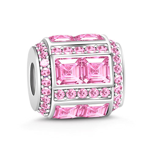 Gnoce October Tourmaline Asscher Cut Charm Platinum-plated Silver Blend_1