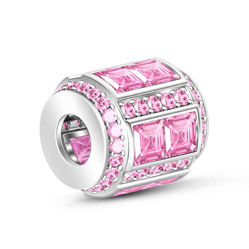 Gnoce October Tourmaline Asscher Cut Charm Platinum-plated Silver Blend_2
