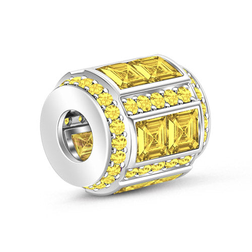 Gnoce November Topaz Asscher Cut Charm Platinum-plated Silver Blend_2