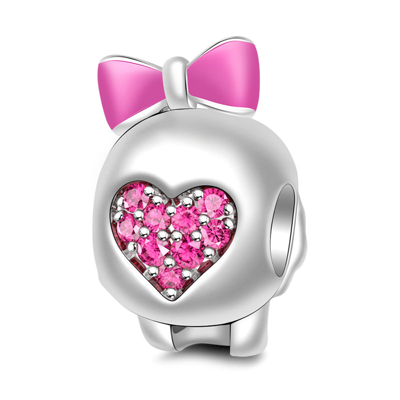 Gnoce Skull Bowknot Charm Platinum-plated Silver Blend_2