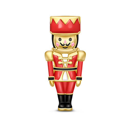 Gnoce "Christmas Gift" Special Yellow Gold Plated Festivity Decorative Nutcracker 925 Sterling Silver Charm Bead_1