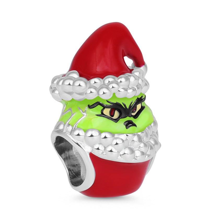 Gnoce "Bitter and Cynical " Avocado Green Monster Cup Cake Charm Bead 925 Sterling Silver_2