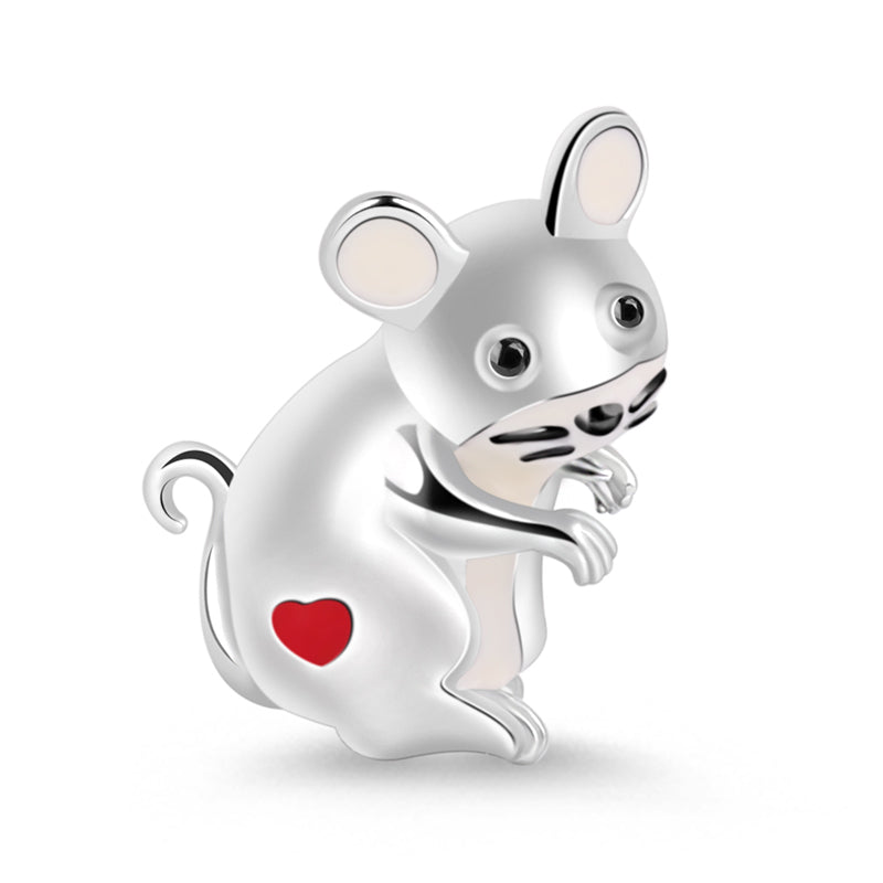 Gnoce Mouse Charm Platinum-plated Silver Blend_1