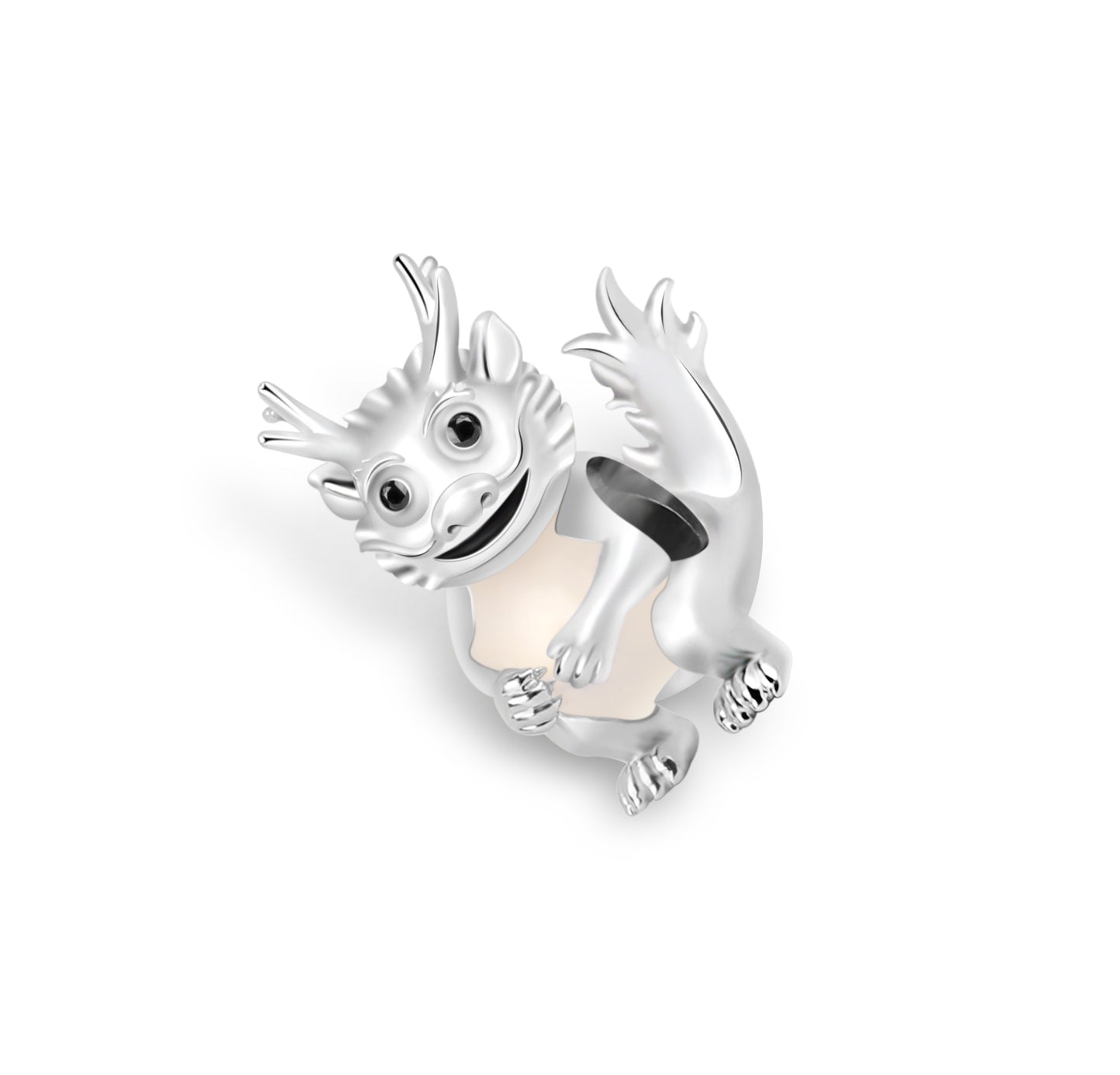Gnoce Cartoon Dragon Charm Platinum-plated Silver Blend_2