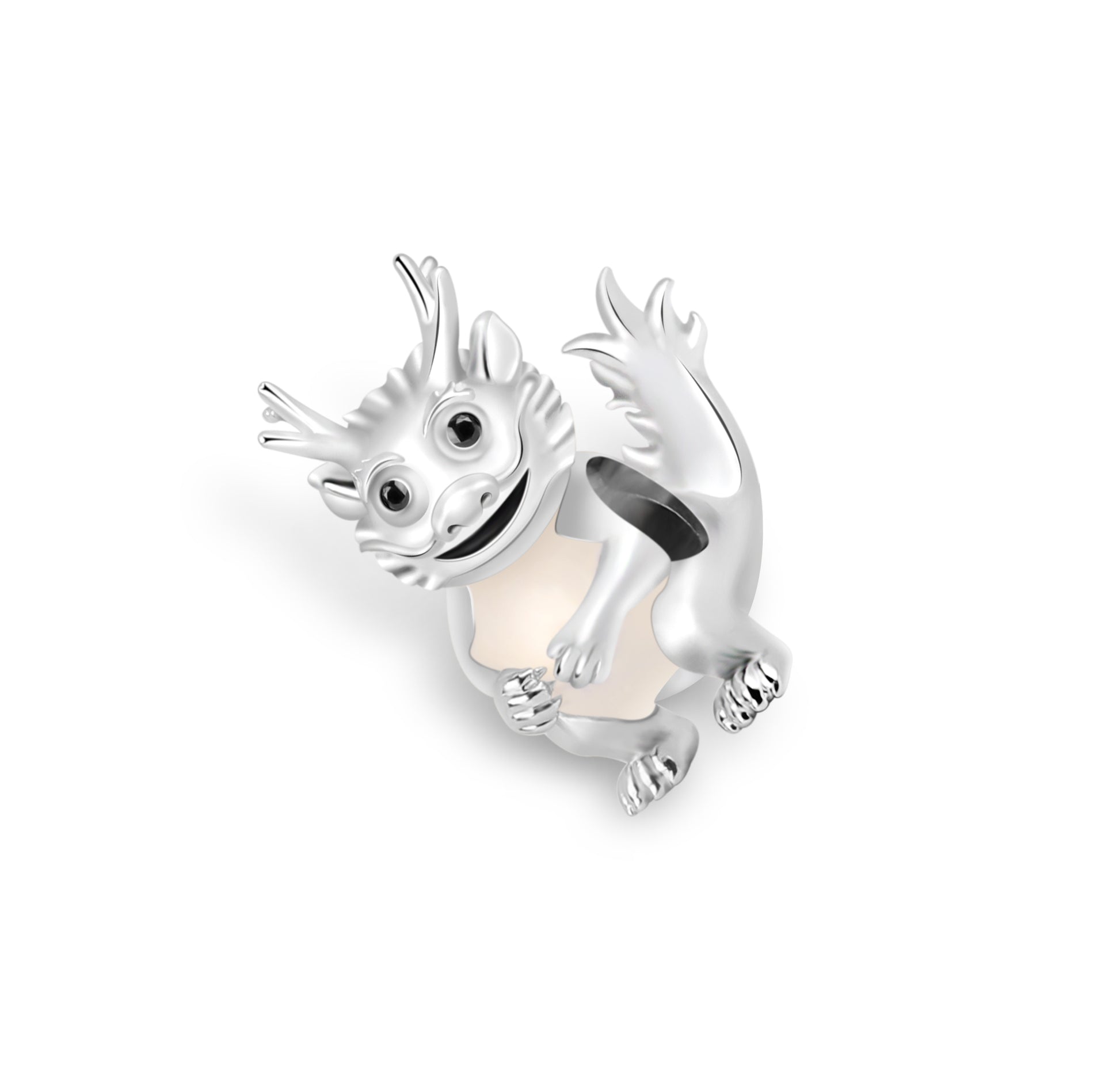 Gnoce Cartoon Dragon Charm Platinum-plated Silver Blend_2