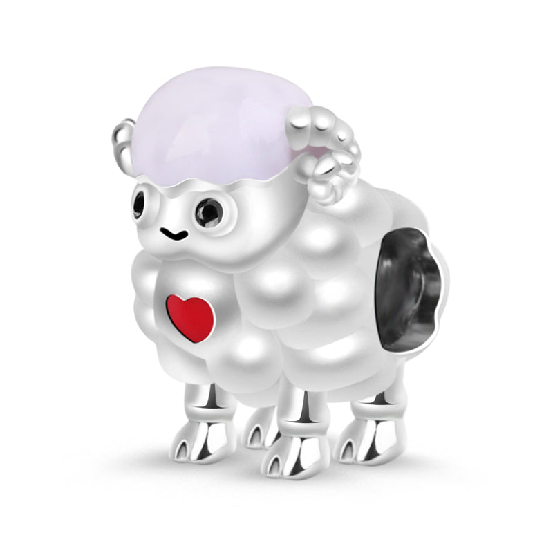 Gnoce Sheep Charm Platinum-plated Silver Blend_2