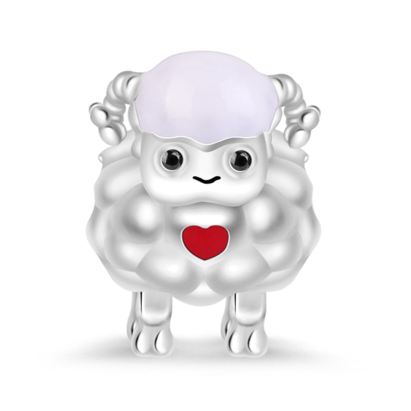 Gnoce Sheep Charm Platinum-plated Silver Blend_1