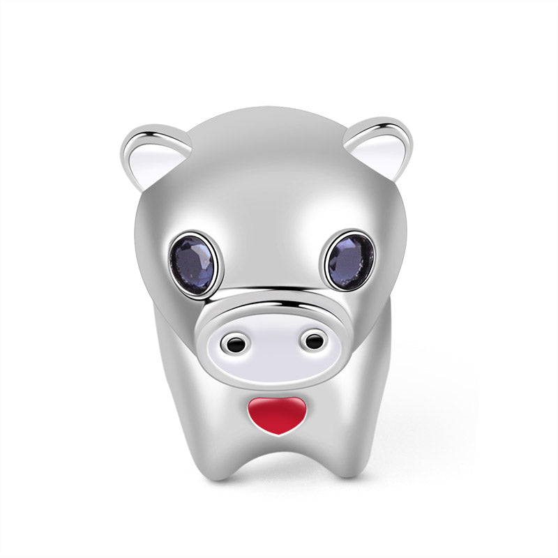 Gnoce Pig Charm Platinum-plated Silver Blend_1