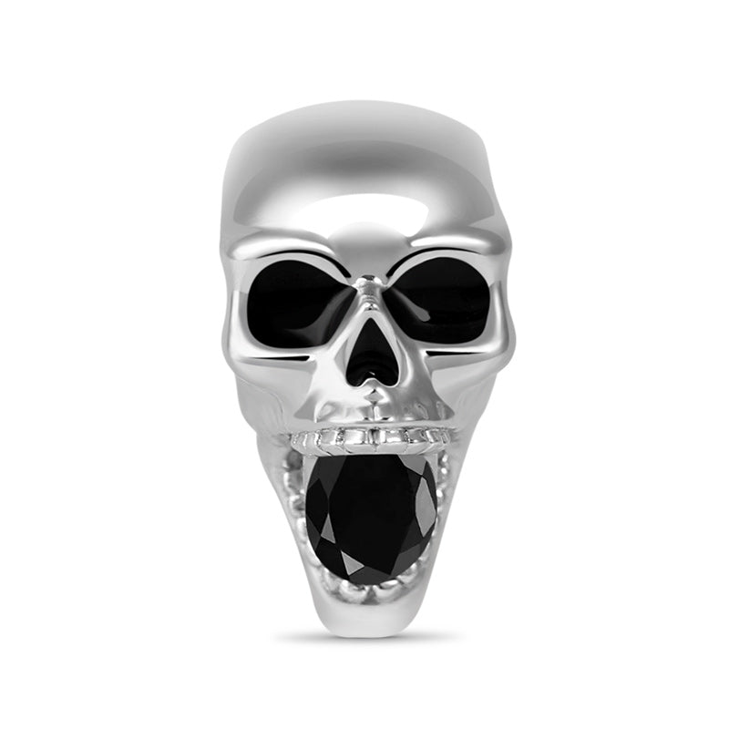 Shouting Skull Charm Stopper Bead 925 Sterling Silver_1