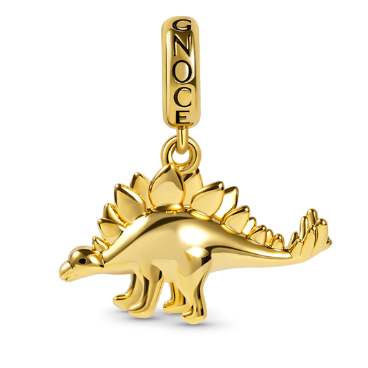 3 Colors Stegosaurus Pendant Dangle Dinosaur Charm Sterling Silver /18K Gold /18K Rose Gold Plated for Dragon Lovers_1