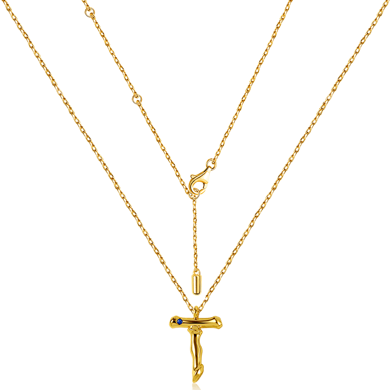 Gnoce Letter T Bamboo Initial Necklace_2