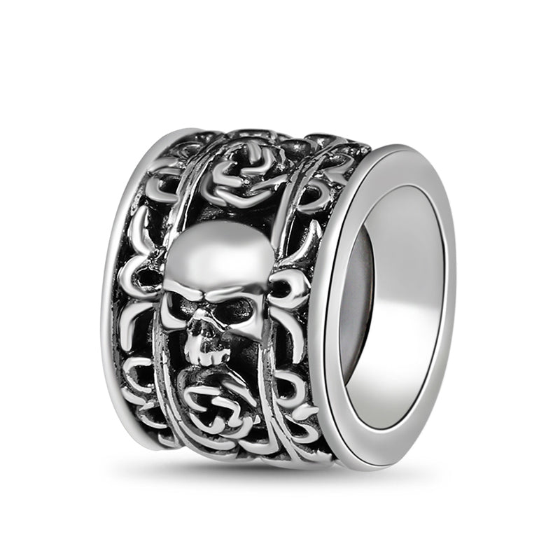 Gnoce Skull Rose Vintage Charm Platinum-plated Silver Blend_2