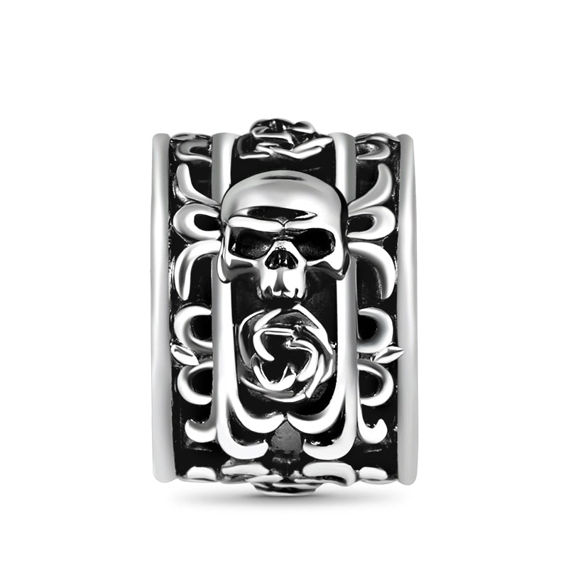 Gnoce Skull Rose Vintage Charm Platinum-plated Silver Blend_1