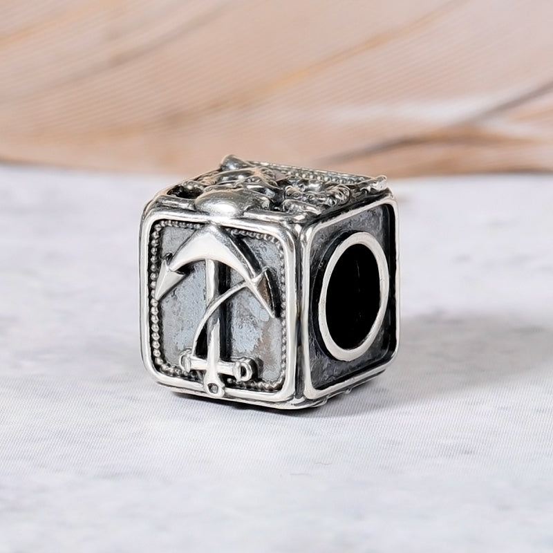 Crusu Men's Vintage Bead S925 Sterling Silver with Gift Copper Black Leather Men's Bracelet Jewelry for Men_3