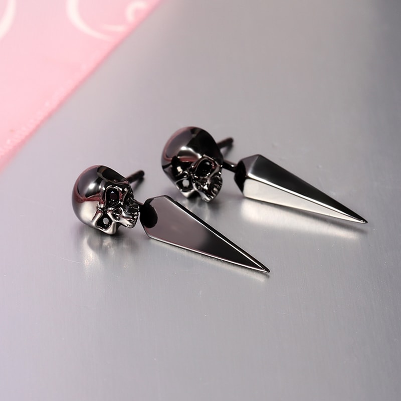 Gnoce Black Skull Earring Jackets_2