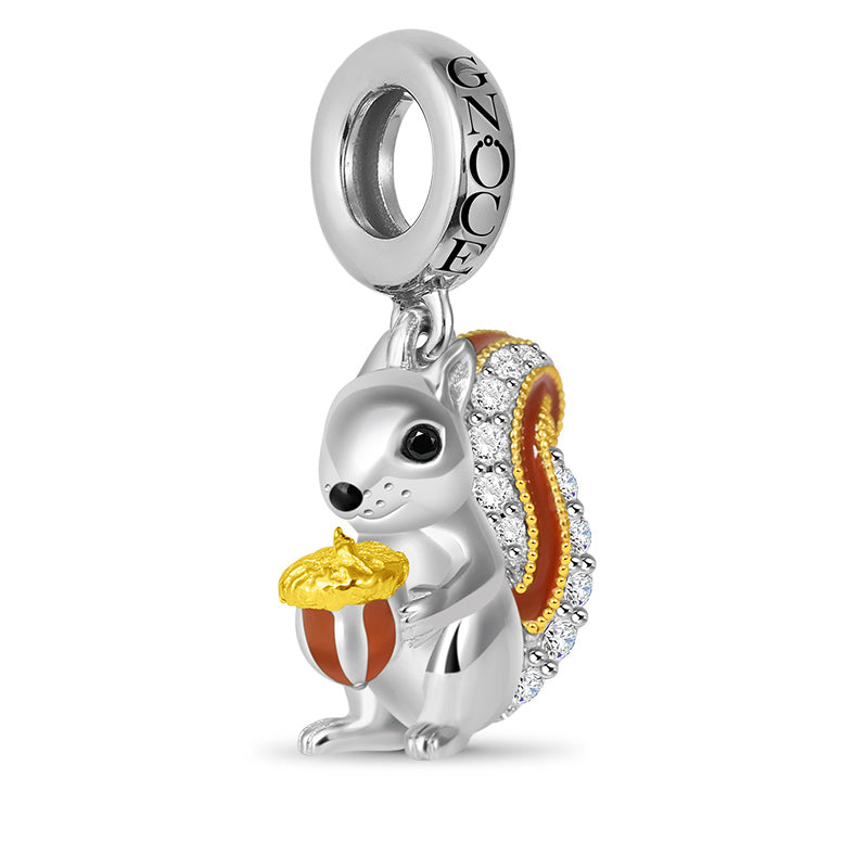 Gnoce Squirrel Charm Platinum-plated Silver Blend_2