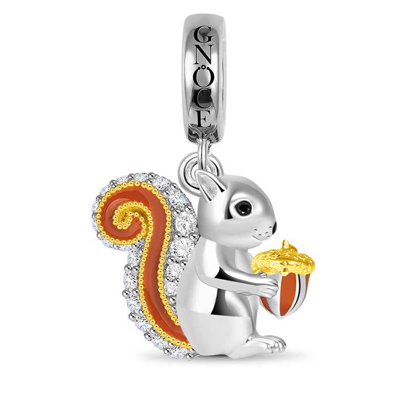 Gnoce Squirrel Charm Platinum-plated Silver Blend_1