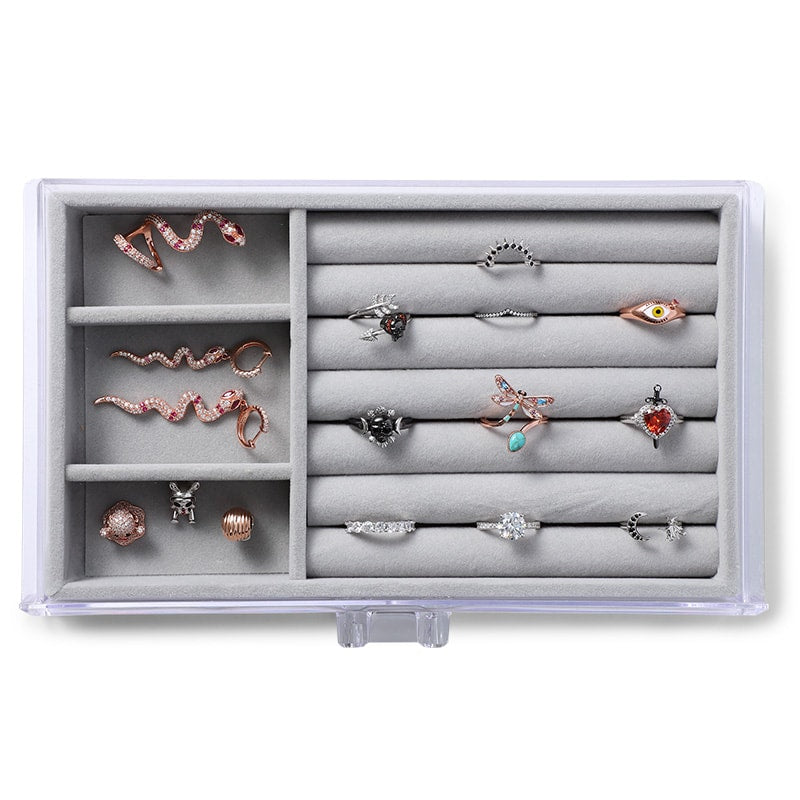 Acrylic Three-layer Jewelry Storage Box Earring Ring Necklace Bracelet Watch Charm Storage Gift Casket_7