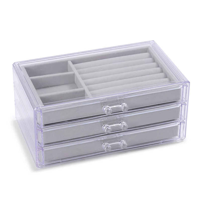 Acrylic Three-layer Jewelry Storage Box Earring Ring Necklace Bracelet Watch Charm Storage Gift Casket_2