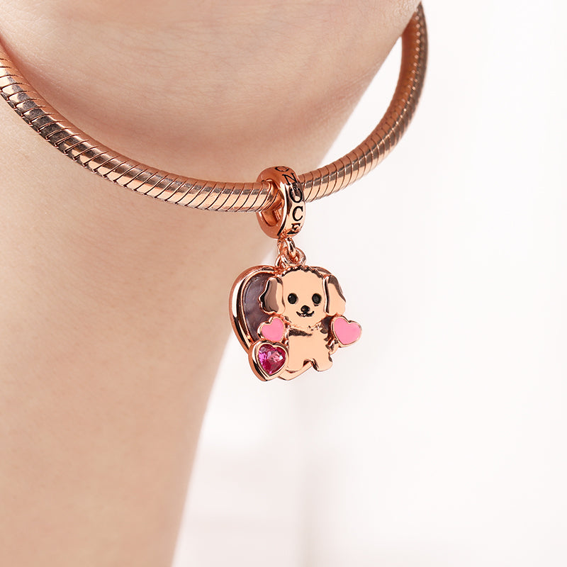 Teddy Photo Charm Pendant Engravable Rose Gold Plated 925 Sterling Silver_3