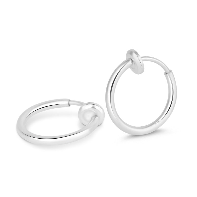 Non-Piercing Spring Clip Earrings Hoop 925 Sterling Silver_2