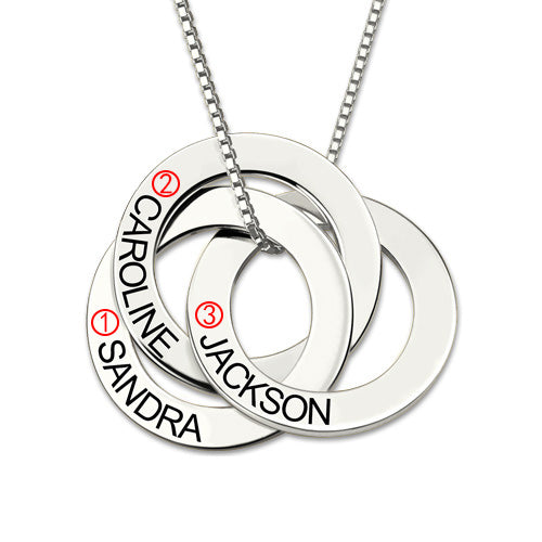 Gnoce "We Are Together" Engraved Russian Ring Necklace Sterling Silver_4